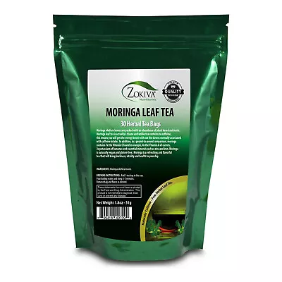 Moringa Tea Bags (30) 100% Pure Organic All-Natural - Caffeine-Free Herbal Tea • $13.45