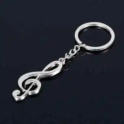 Silvery Music Notes Symbol Pendant Key Ring Keychain Vintage Elegant Fashion New • $9.98