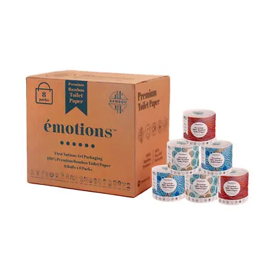 6x 8PK Emotion First Nations Art 3 Ply 100% Bamboo Premium Toilet Paper Rolls • $77
