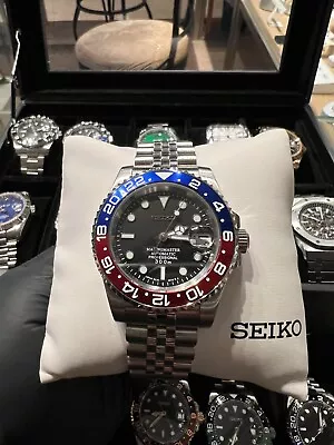 Seiko Pepsi Jubilee 40m Datejust Custom Watch Mod NH35 Automatic Movement • $264.97