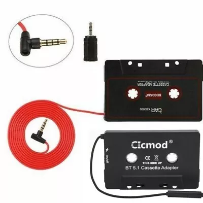 3.5mm Bluetooth 5.1 Car Tape To AUX Audio Adapter Cassette For IPhone IPod MP3 • £10.59