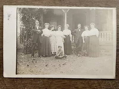 1908 Family & House - Vilas Lycoming Co PA - Real Photo Antique Postcard RPPC • $16.50