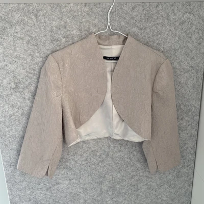 $19.99 • Buy Montique Womens Size 14 Beige Bolero Jacket 3/4 Sleeve Cropped Lined Polyester V