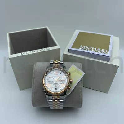 New Michael Kors MK5735 Lexington Chronograph Tri Tone Silver Dial Women's Watch • $104