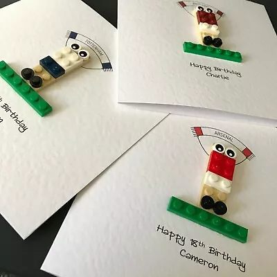 Personalised Football Team Birthday Card With LEGO ® Husband Grandson Son  • £4.99