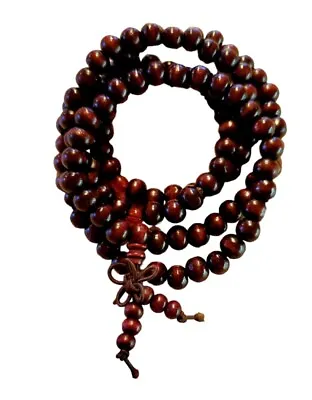 Buddhist Meditation Prayer Bead Mala Bracelet 108 BeadsNatural Sandalwood • $8.99