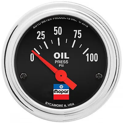 Autometer 880786 2-1/16 Oil Press Gauge Mopar Logo Series Oil Pressure Gauge Mo • $151.76