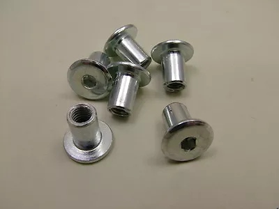 Bed Bolt Sleeve Nut Pack Of 6 Thread M6 For Beds/ Cots/ Furniture Assembly • £2.63