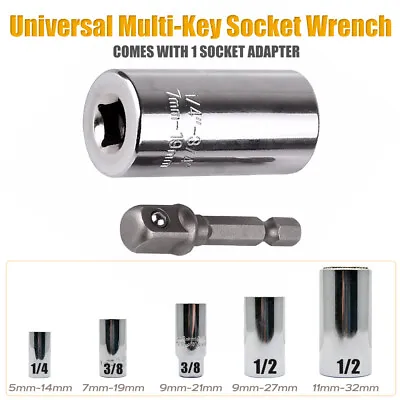 Magical Grip Universal Socket Wrench Spanner + Power Drill Adapter Tool All Size • $18.99