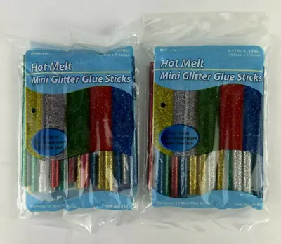 Allary 2 Pack Lot Hot Melt Mini Glue Gun Glitter Colored Glue Sticks 30 Total • $7.97