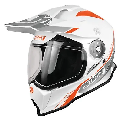 Just1 J14 Helmet Line Silver White Gloss X Small Xs Dual Sport Utv Sx Motorcycle • $75