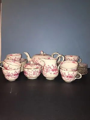  Meissen Vintage Pink Indian Tea Set For Six • $2100