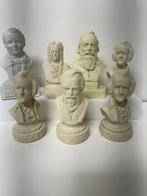 Composer Busts Lot Qty 7 Approx. 4” - 5” Mozart Handel Brahms • $7.99