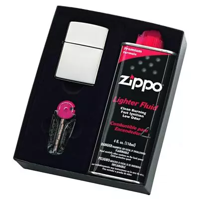 Zippo #250 High Polished Chrome Lighter With Fluid And Flints • $72