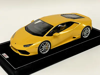 1/18 MR Collection Lamborghini Huracan Coupe LP610 Yellow Alcantara Base CF377 • $449.95