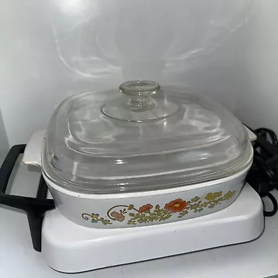 Vtg Corning Ware P-12-ES  Electric Skillet & 10  Spice Of Life Casserole W/Lid • $59.99