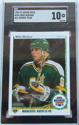 1990-91 Upper Deck #346 Mike Modano--All Rookie Team-SGC-10 • $40