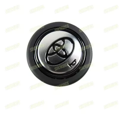 Horn Button Black / Silver Fits TOYOTA TRD MOMO RAID NRG Steering Wheel Racing • $23.64