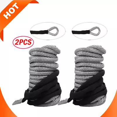 1/4 X50' 10000LBS Synthetic Winch Rope Line Recovery Cable 4WD ATV W/Sheath 2pcs • $22.99