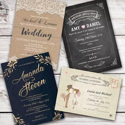 50 X Wedding Invitations Personalised Day/Evening - FREE Envelopes • £0.99