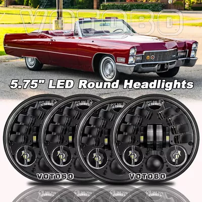 4PCS 5-3/4  5.75  LED Headlights Hi-Lo Beam For Cadillac DeVille 1962-1974 • $131.99