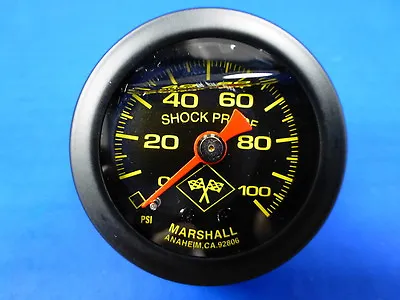 $23.99 • Buy Marshall Gauge 0-100 Psi Fuel Pressure Oil Pressure 1.5  Midnight Black Liquid