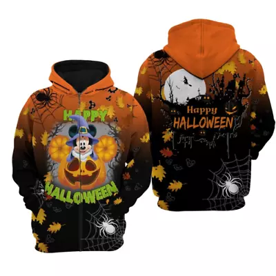 Minnie Mouse Witches Happy Halloween Zip 3D HOODIE All Over Print Best Price • $43.69