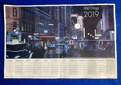 Folk Art Poster '1926 DOWNTOWN SPRINGFIELD ILLINOIS' / 2019 Calendar / NPR IL • $1.99