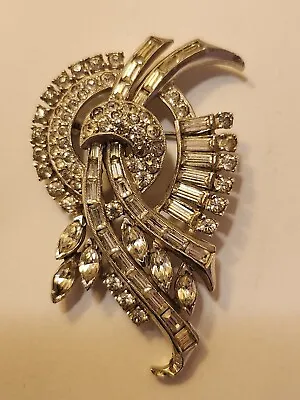 Stunning Unsigned Mazer Rhinestone Brooch • $99