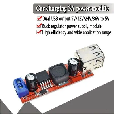 Dual USB DC DC 6V-40V To 5V 3A Double Usb Charge Step Down Converter Module -UK • £4.75