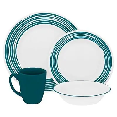 $74.99 • Buy New Corelle Boutique Brushed Turquoise 10 Piece Dinnerware Set, Service For 3