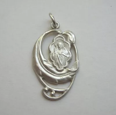 Beautiful Vintage Sterling Silver Christ Catholic Scapular Medal Pendant • $39.95