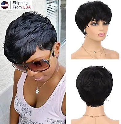 Short Pixie Wigs Brazilian Human Hair Pixie Cut Wigs Short Cute Wigs Natural Wig • $11.87