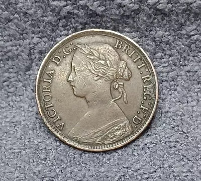 1860 Farthing Toothed. VF+. • £8