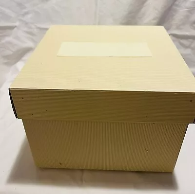 Mackenzie Childs Empty Box Corrugated Ivory Box W/Tissue Paper 10.25 X10.25 X7  • $17.95