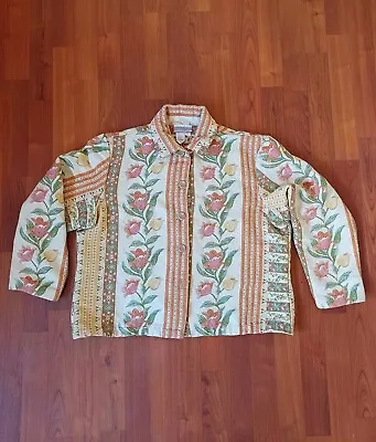 Vintage Floral Tapestry Jacket By Coldwater Creek Cottagecore Flowers • $34.99