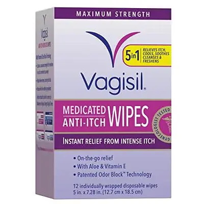 Vagisil Anti-Itch Medicated Feminine Intimate Wipes For Women 12 Wipes • $7.95