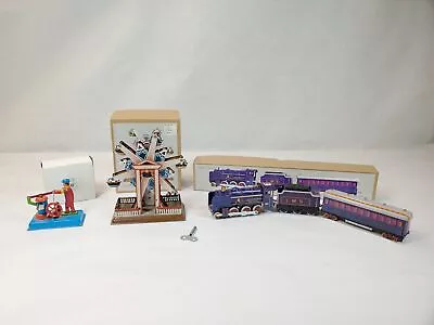 Classic Wind Up Tin Toys W/ Ferris Wheel & Train • $19.50