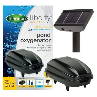 Blagdon Liberty Pond Oxygenator Air Pump Kit Solar Powered With Battery Back Up • £52.39