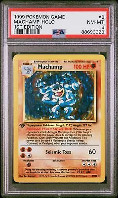 PSA 8 1999 Pokemon Base Set #8 Machamp Holographic NINTENDO Theme Deck Exclusive • $0.99