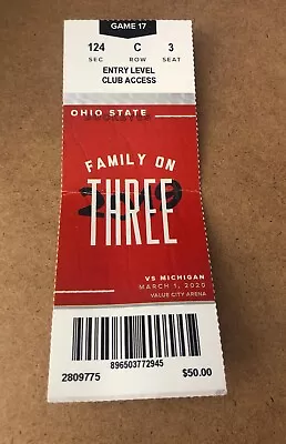 2020 Michigan Wolverines Vs Ohio State Basketball Ticket Stub Creased • $2.99