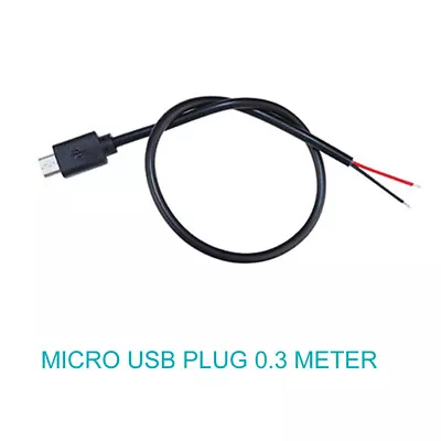 1pc 30cm Micro USB Male Plug Cable 4 Wires Power Pigtail Cable Cord DIY • $1.39