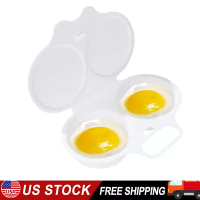 Microwave Egg Poacher Diy Egg Cooker 2 Eggs Capacity Steamer Home Breakfast  • $8.64