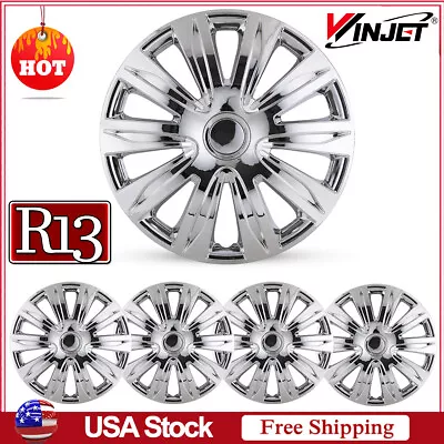 13 Inch Black Chrome Wheel Covers Snap On Full Hub Caps Fit R13 Tire&Steel Rim • $40.99