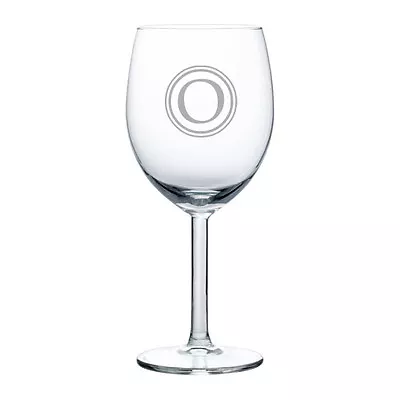 Wine Glass Goblet White Or Red Wine 10oz Circle Letter Monogram  • $17.99