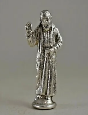 Miniature Padre Pio Patron Saint Religious Figurine 1.75  Tall .999 Fine Silver • $57.99