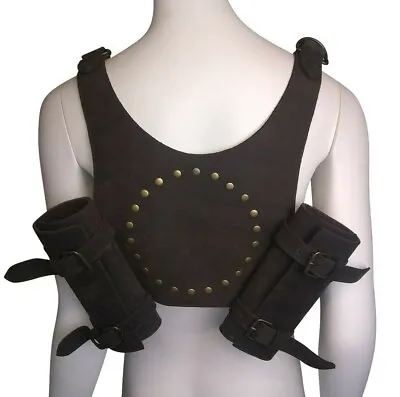 LARP Leather Back Scabbard Sword Weapon Loop Frog Black Brown REDUCED • £14.99