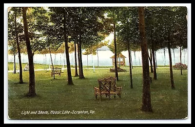 Scranton PA Moosic Lake Light And Shade Park Postcard Posted 1909      Pc249 • $13