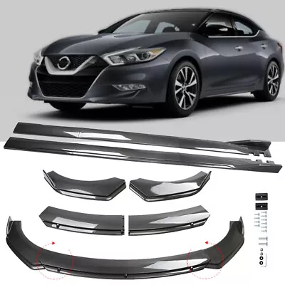 Carbon Fiber Car Front Bumper Lip Spoiler Body Kit Side Skirt For Nissan Maxima • $159.99