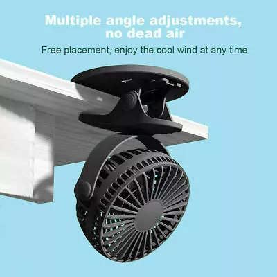 $22.99 • Buy Rechargeable Mini USB Desk Fan Portable Table Clip Fan Small 3 Speed Cooling Fan